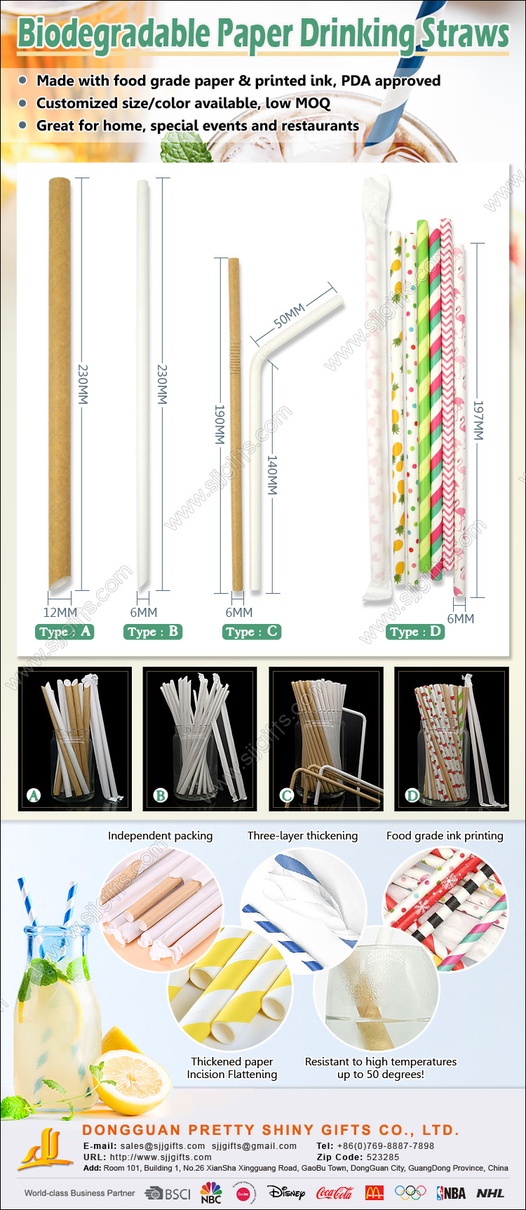 Biodegradable Paper Drinking Straws