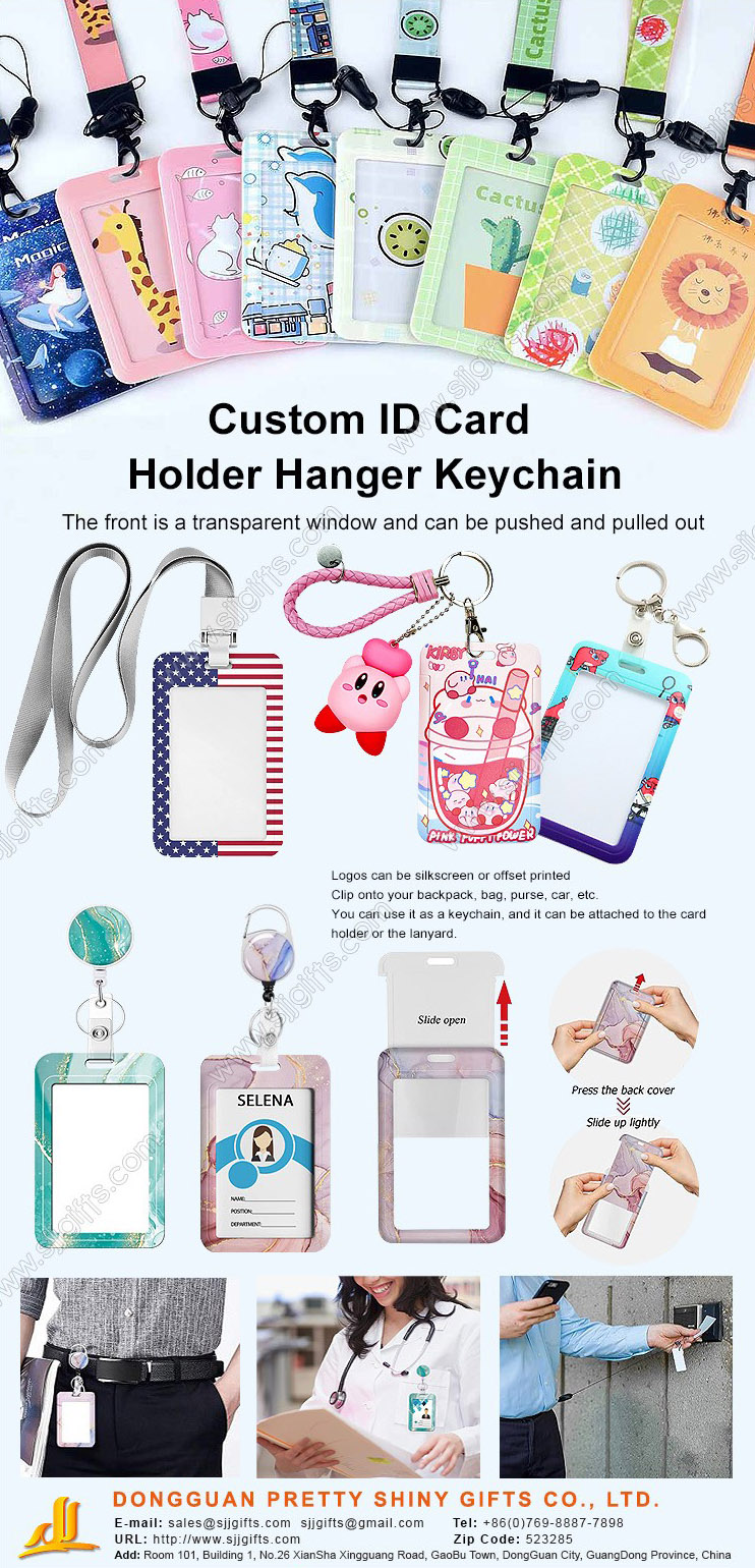 News custom id card holder hanger keychain