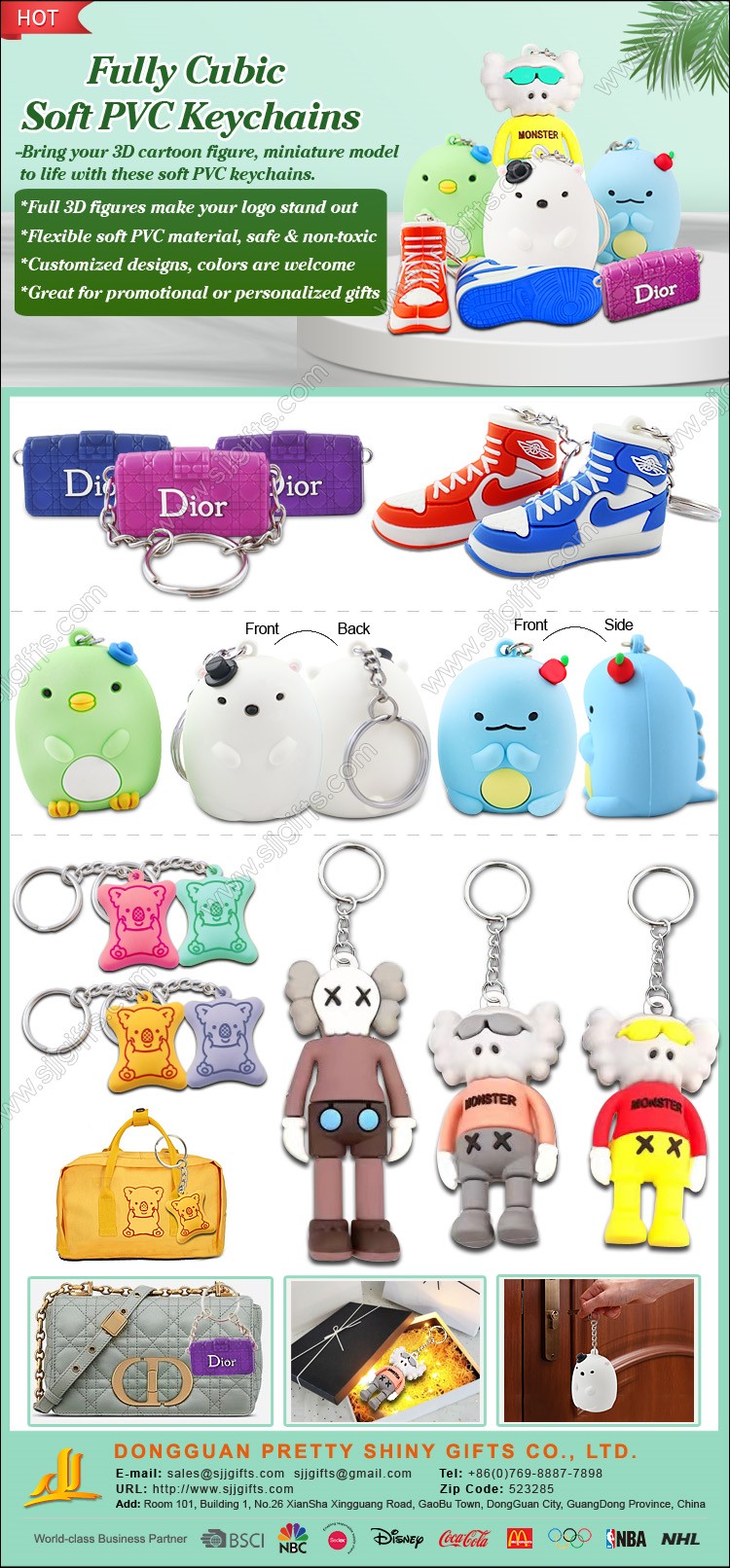 I-Cubic Soft PVC Keychains ngokugcwele